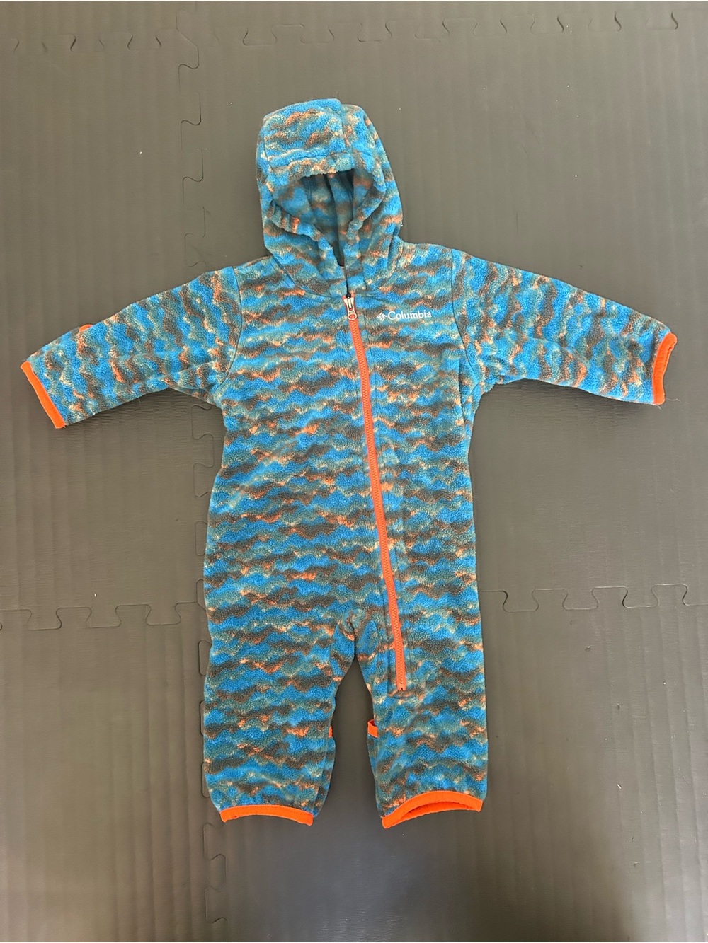Columbia Kids Blue & Orange Hooded Fleece Bunting